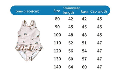 ベビー用水着 キッズ ガールズ 女の子 ワンピース 水着 スイムウェア ラッシュガード 帽子 セット【mh0001414】