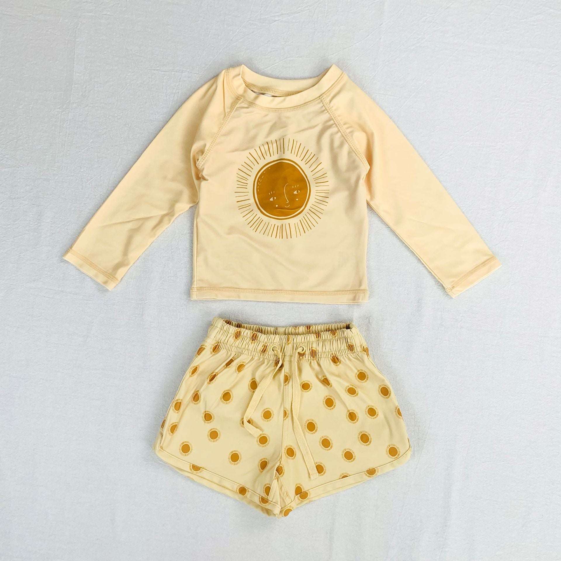 ベビー用水着 キッズ ボーイズ 男の子 セパレート 水着 スイムウェア ラッシュガード 帽子 セット【mh0001415】