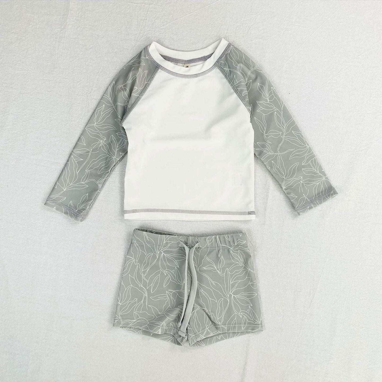 ベビー用水着 キッズ ボーイズ 男の子 セパレート 水着 スイムウェア ラッシュガード 帽子 セット【mh0001415】