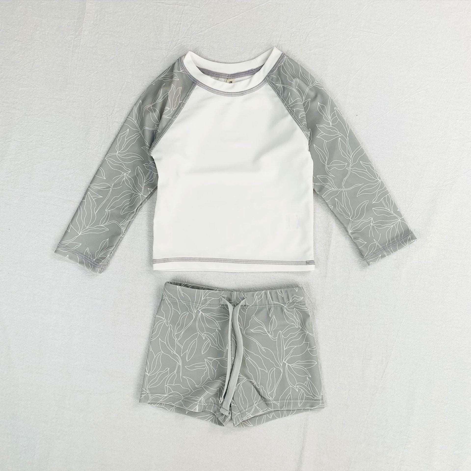 ベビー用水着 キッズ ボーイズ 男の子 セパレート 水着 スイムウェア ラッシュガード 帽子 セット【mh0001415】