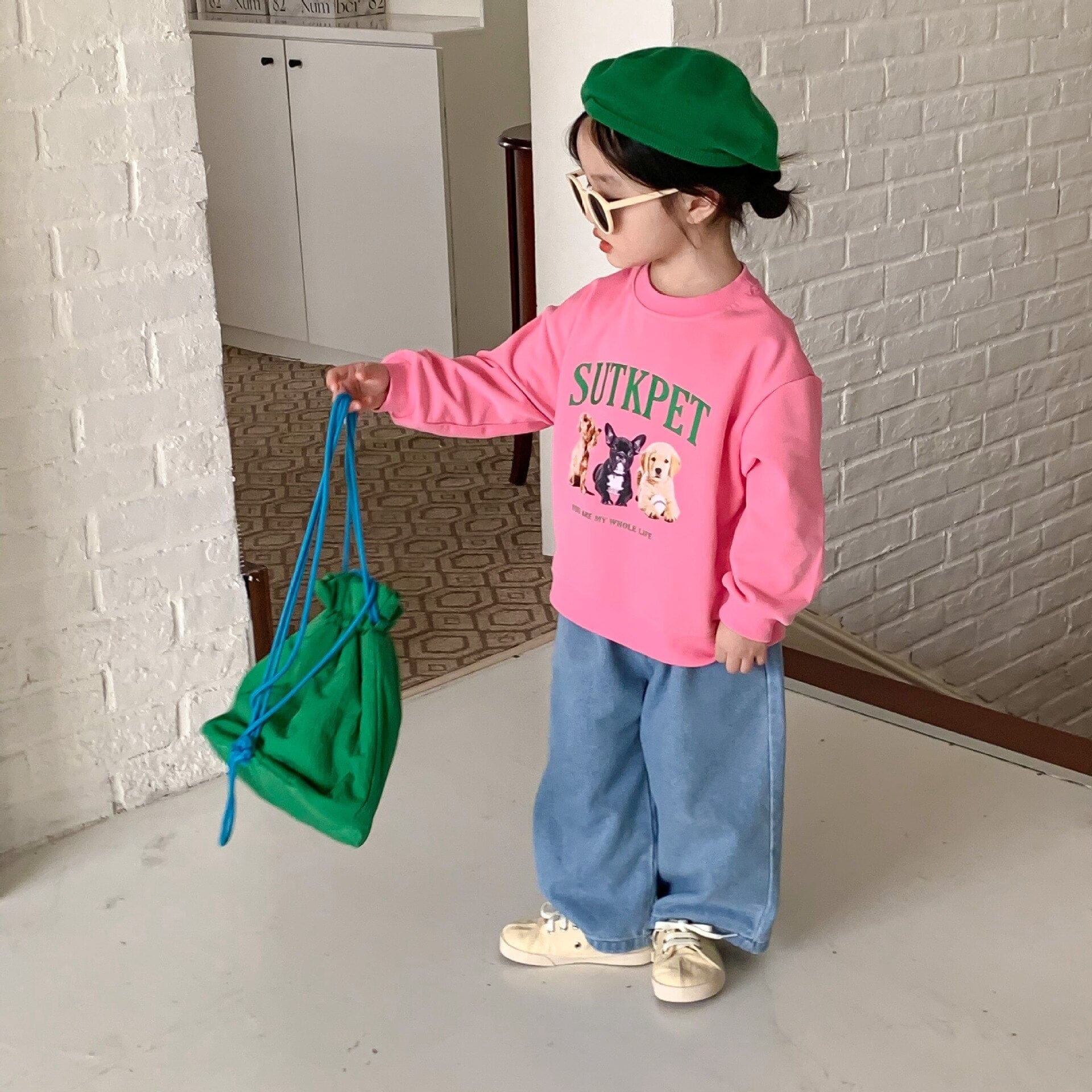 デニムパンツ キッズ デニム ワイド ストレート パンツ ジーンズ【mh0001148】