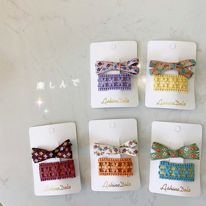 ヘアアクセサリー キッズ レース フラワー ヘアピン ヘアアクセサリー パッチンピン 2個 セット【mh0001882】