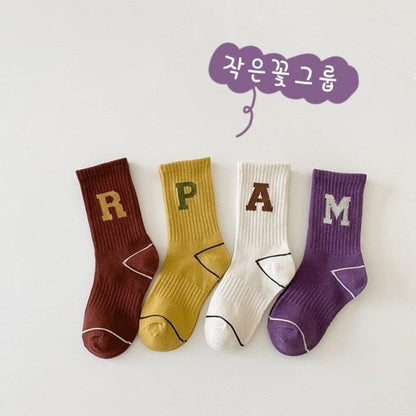 ベビー用靴下・タイツ ベビー キッズ アルファベット ソックス 靴下 4足セット【mh0000565】