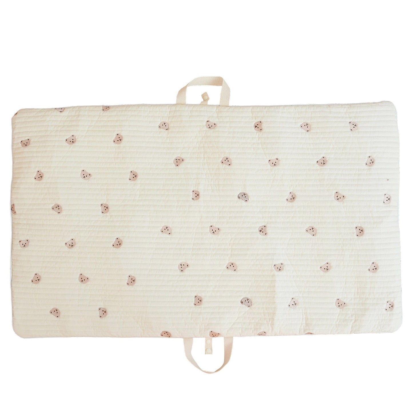 ベビーブランケット・タオル Bear / 65x115cm ベビー キルティング 刺繍 お昼寝 マット ポータブル 折りたたみ くま うさぎ オリーブ チェリー りす【mh0000971】