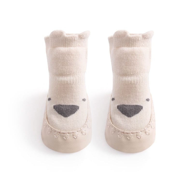 ベビー用靴下・タイツ Beige / S ベビー アニマル 動物 ルームシューズ ソックス 靴下 ファーストシューズ 室内ばき【mh0000913】