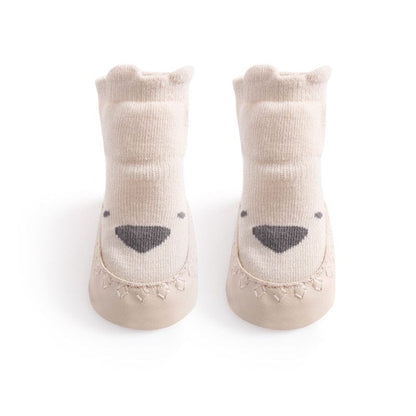 ベビー用靴下・タイツ Beige / S ベビー アニマル 動物 ルームシューズ ソックス 靴下 ファーストシューズ 室内ばき【mh0000913】