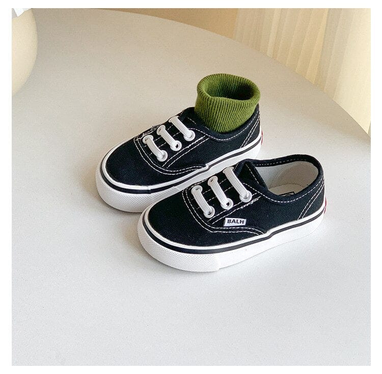ベビー用靴 Black / 19 (length 14cm) ベビー キッズ キャンバス スニーカー シューズ 靴【mh0001241】