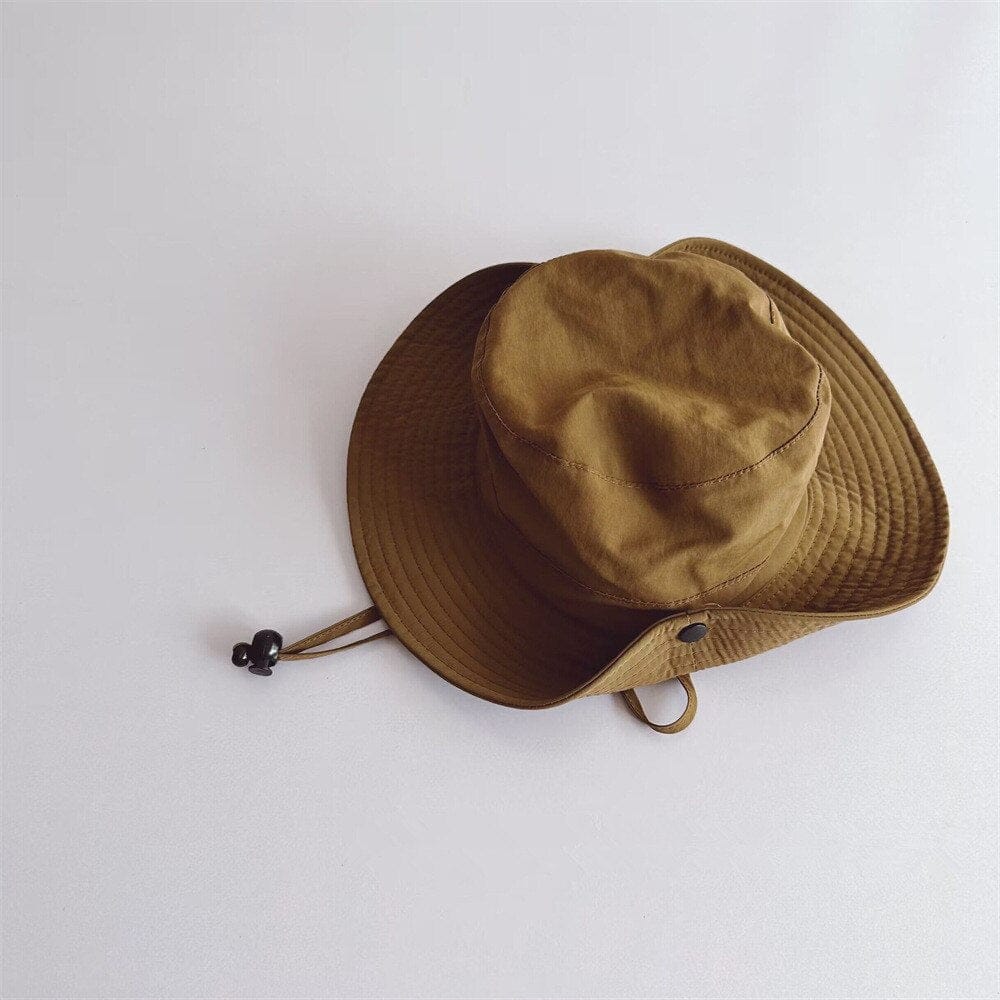ベビー用帽子 Brown / 52cm キッズ シンプル サファリハット バケットハット 帽子【mh0001532】