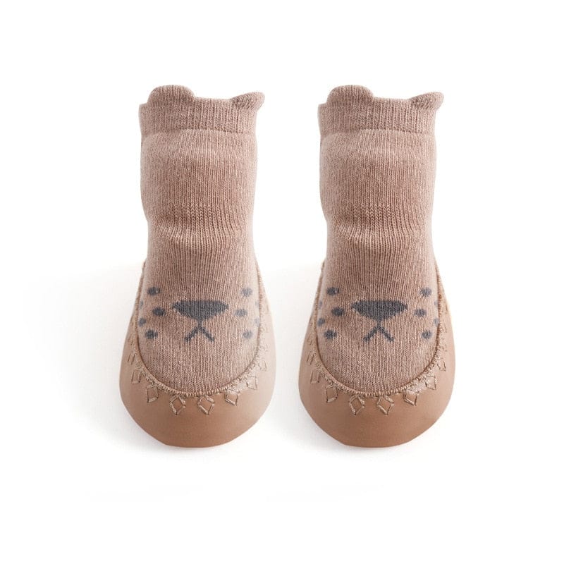 ベビー用靴下・タイツ Coffee / S ベビー アニマル 動物 ルームシューズ ソックス 靴下 ファーストシューズ 室内ばき【mh0000913】