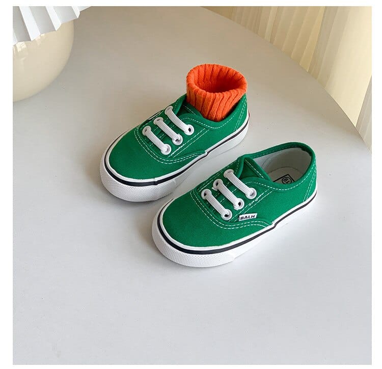 ベビー用靴 Green / 19 (length 14cm) ベビー キッズ キャンバス スニーカー シューズ 靴【mh0001241】