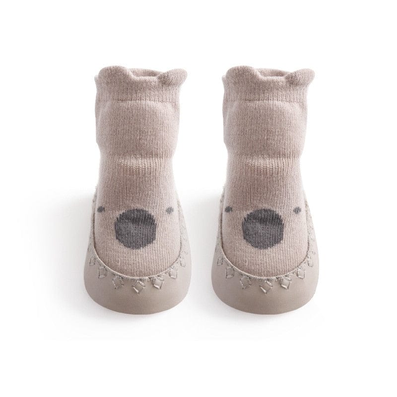 ベビー用靴下・タイツ Khaki / S ベビー アニマル 動物 ルームシューズ ソックス 靴下 ファーストシューズ 室内ばき【mh0000913】