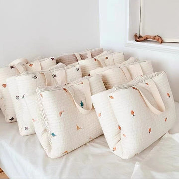 ベビーブランケット・タオル ベビー キルティング 刺繍 お昼寝 マット ポータブル 折りたたみ くま うさぎ オリーブ チェリー りす【mh0000971】
