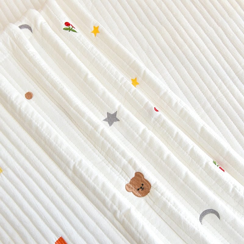 ベビー寝具 ベビー キッズ キルティング 刺繍 フラット ピロー 枕【mh0000986】