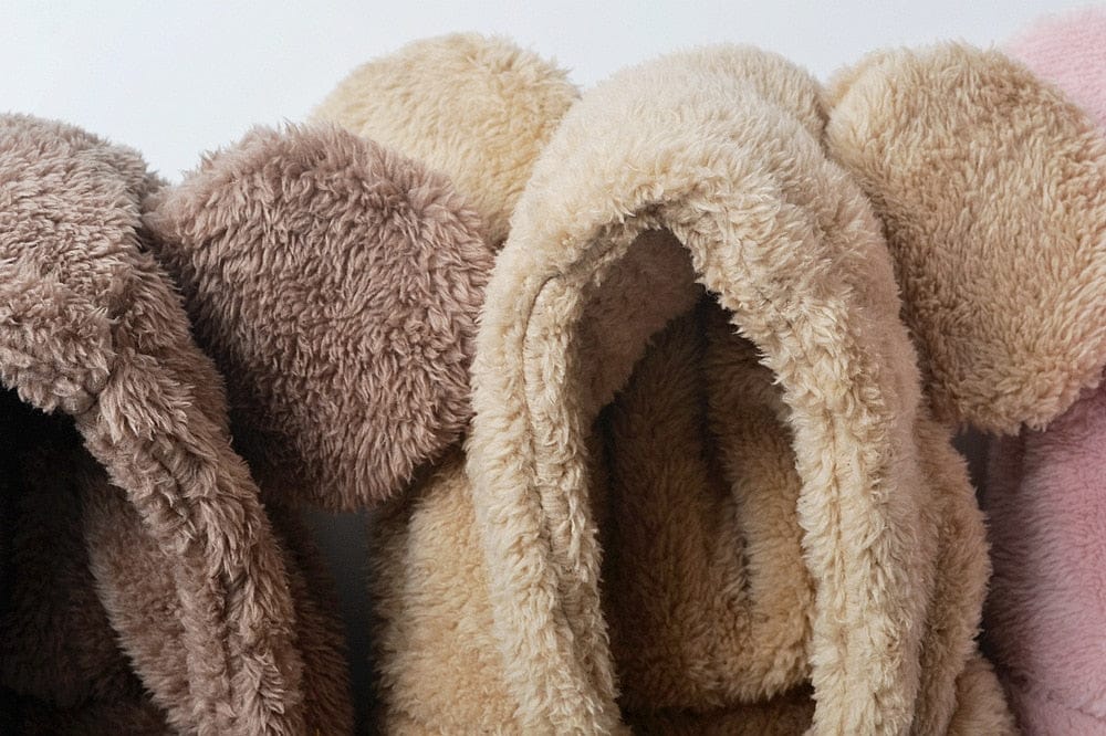 ベビー用帽子 ベビー キッズ くま耳 フード フーディ 帽子 マフラー【mh0001059】