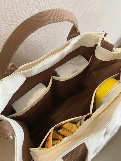 マザーズバッグ キャンバス 刺繍 くま ベア トートバッグ ショルダーバッグ ママバッグ 鞄【mh0001463】