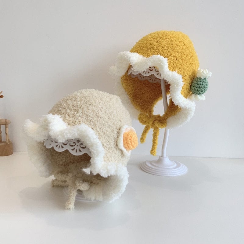 ベビー用帽子 ベビー ニット フリル キャップ 帽子 ハット【mh0001494】