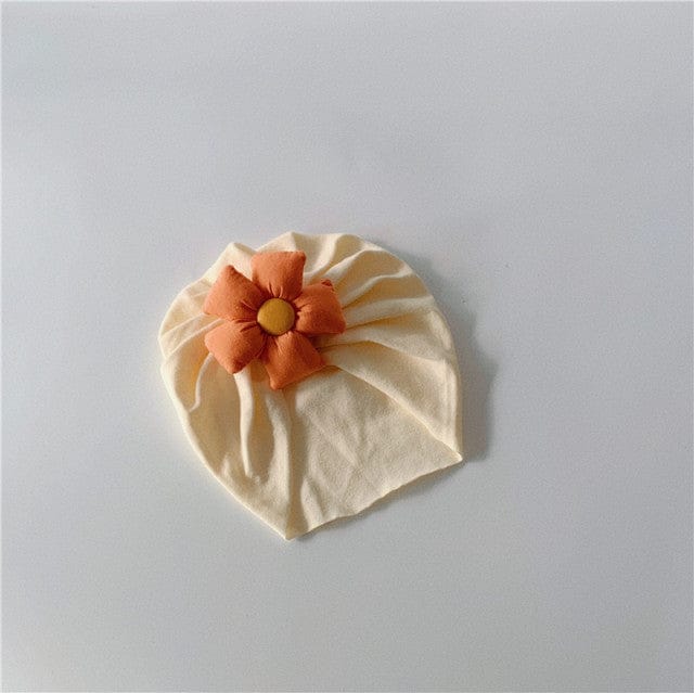 ベビー用帽子 Milk White / 46-48cm ベビー フラワー キャップ ターバンハット 帽子【mh0000699】