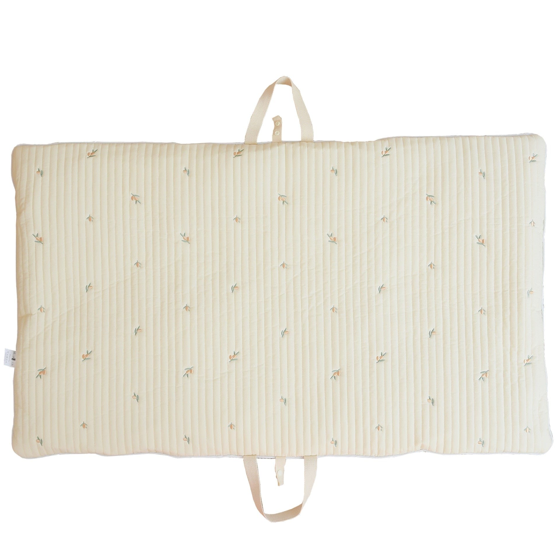 ベビーブランケット・タオル Olives / 65x115cm ベビー キルティング 刺繍 お昼寝 マット ポータブル 折りたたみ くま うさぎ オリーブ チェリー りす【mh0000971】