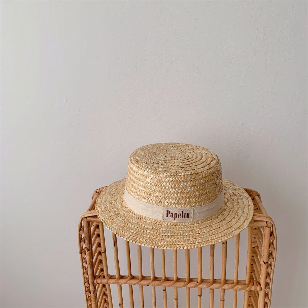 ベビー用帽子 White / 50-52cm キッズ 麦わら帽子 カンカン帽 ストローハット【mh0000861】