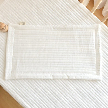 ベビー寝具 White ベビー キッズ キルティング 刺繍 フラット ピロー 枕【mh0000986】