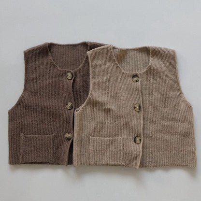 ベスト キッズ ニット 前あき ベスト
