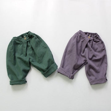 ロングパンツ・スウェットパンツ キッズ カラー コットン ルーズ パンツ
