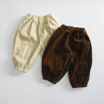 ロングパンツ・スウェットパンツ キッズ コーデュロイ ルーズ パンツ ベージュ コーヒーブラウン ボーイズ