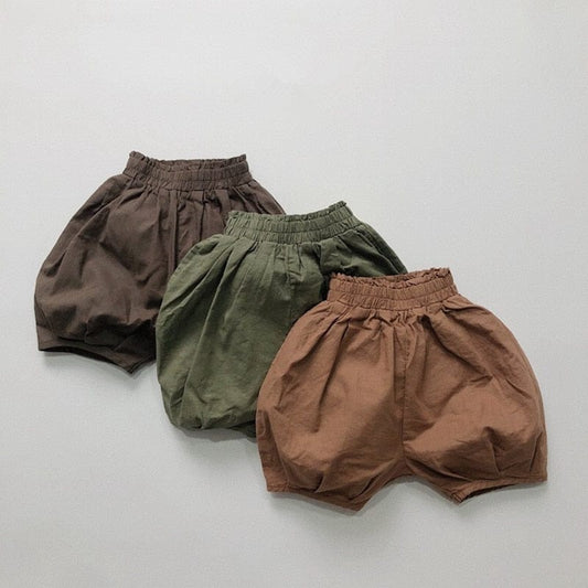 ハーフパンツ・ショートパンツ キッズ ルーズ バルーンパンツ ランタンパンツ コーヒー ブラウン アーミーグリーン ユニセックス