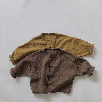 カーディガン・パーカー キッズ コットンリネン カーディガン ジャケット