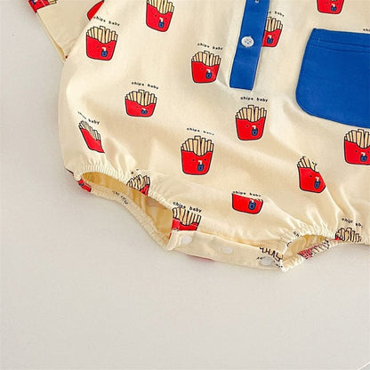 半袖ロンパース ☺︎ ベビー フレンチフライ ポテト 半袖 シャツ ロンパース