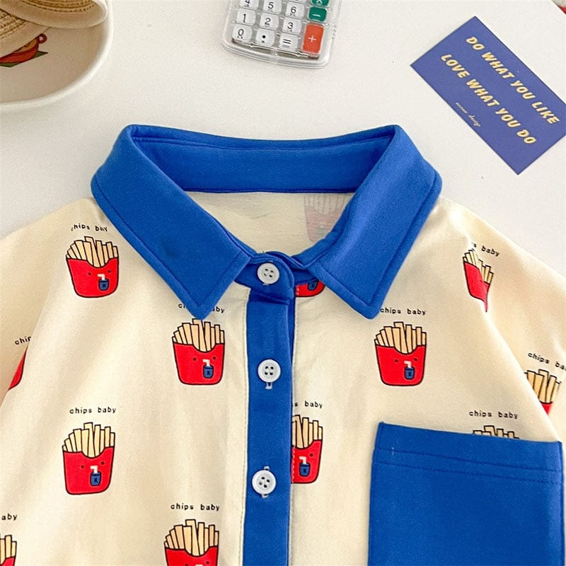 半袖ロンパース ☺︎ ベビー フレンチフライ ポテト 半袖 シャツ ロンパース