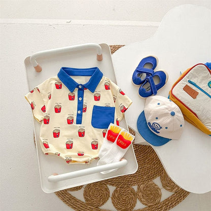 半袖ロンパース ☺︎ ベビー フレンチフライ ポテト 半袖 シャツ ロンパース