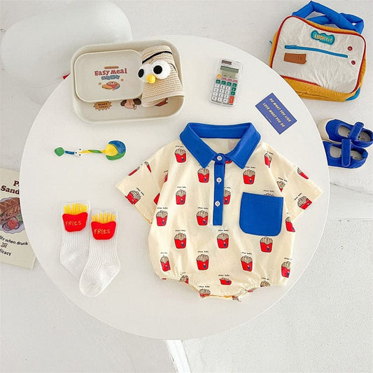 半袖ロンパース ☺︎ ベビー フレンチフライ ポテト 半袖 シャツ ロンパース