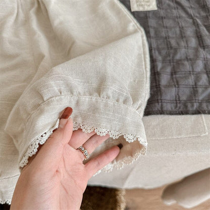 ロングパンツ・スウェットパンツ キッズ レース ルーズ クロップドパンツ バルーンパンツ