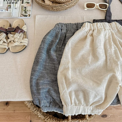 ロングパンツ・スウェットパンツ キッズ レース ルーズ クロップドパンツ バルーンパンツ