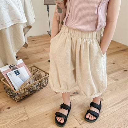 ロングパンツ・スウェットパンツ キッズ レース ルーズ クロップドパンツ バルーンパンツ