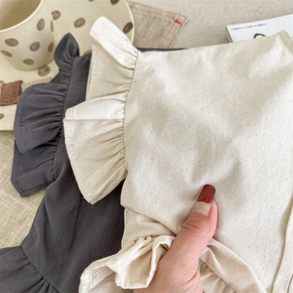 半袖シャツ・ブラウス キッズ ラッフル フリル  ピンタック ブラウス トップス