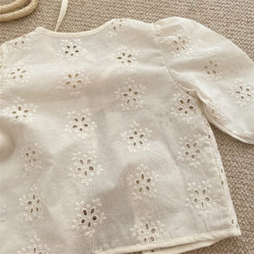 カーディガン・パーカー キッズ フラワー 刺繍 レース カーディガン ジャケット