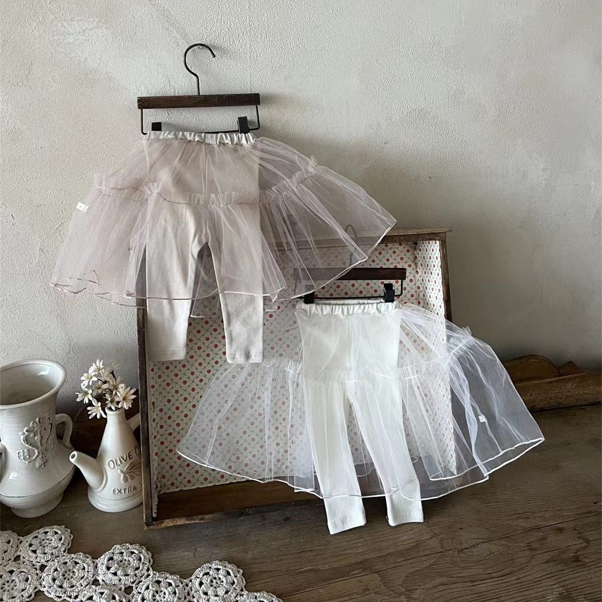 レギンスパンツ ベビー チュチュ チュール スカート ドッキング レギンスパンツ