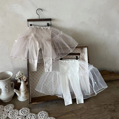 レギンスパンツ ベビー チュチュ チュール スカート ドッキング レギンスパンツ