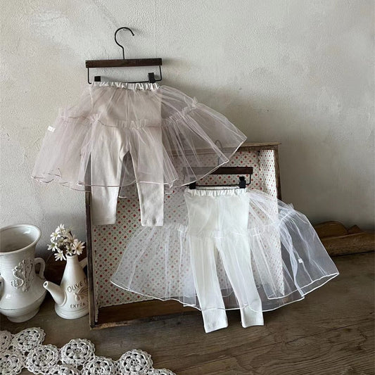 レギンスパンツ ベビー チュチュ チュール スカート ドッキング レギンスパンツ