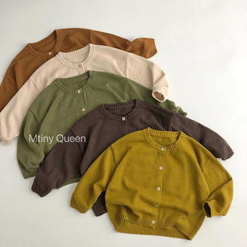 カーディガン・パーカー キッズ ニット シンプル ベーシック カーディガン