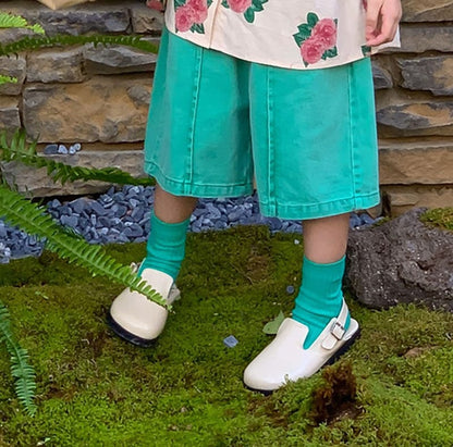 半袖ワンピース キッズ ローズ フラワー 半袖 ワンピース シャツ ブラウス ハーフパンツ リンク 兄弟 姉妹 お揃い コーデ