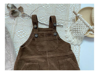 ノースリーブワンピース キッズ コーデュロイ サスペンダー スカート ワンピース