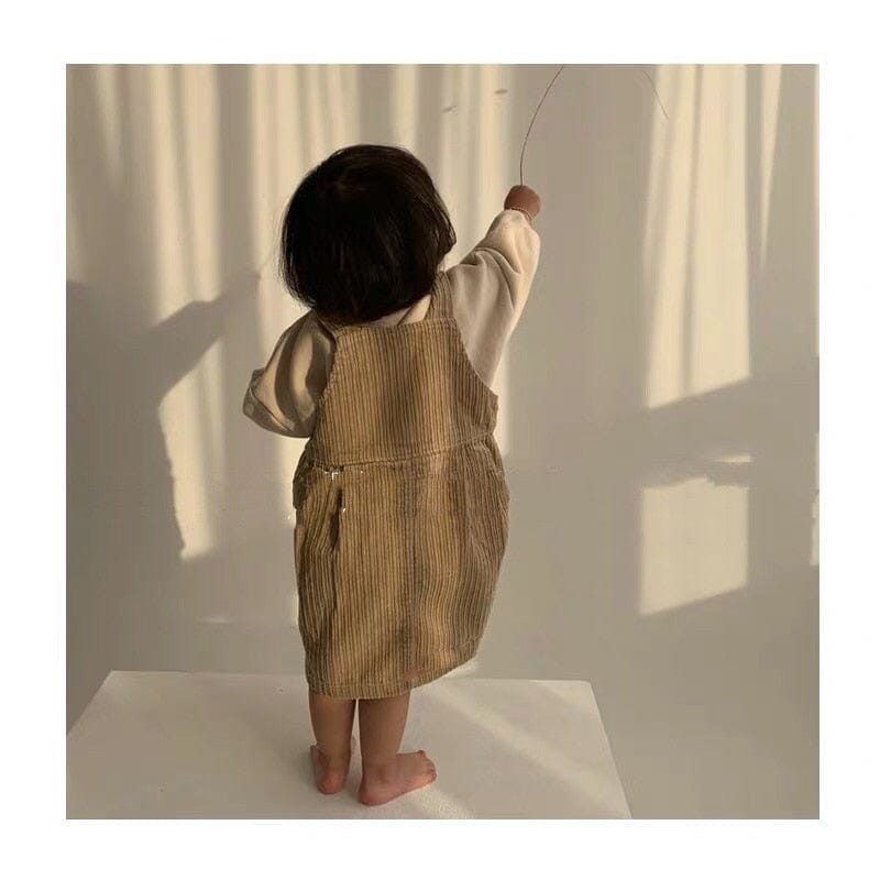 ノースリーブワンピース キッズ コーデュロイ サスペンダー スカート ワンピース