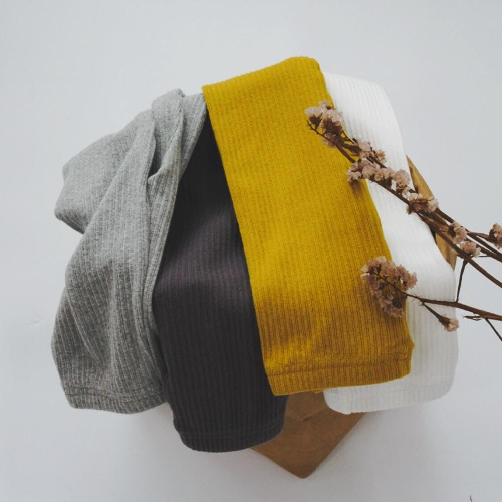 レギンスパンツ キッズ シンプル リブ レギンスパンツ