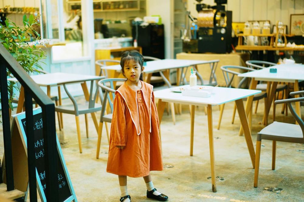 長袖ワンピース キッズ うさぎ うさ耳襟 ワンピース