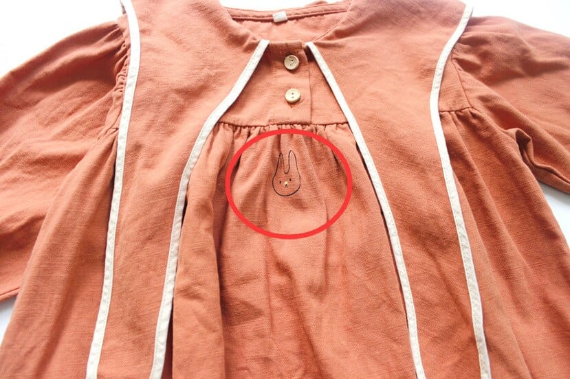 長袖ワンピース キッズ うさぎ うさ耳襟 ワンピース