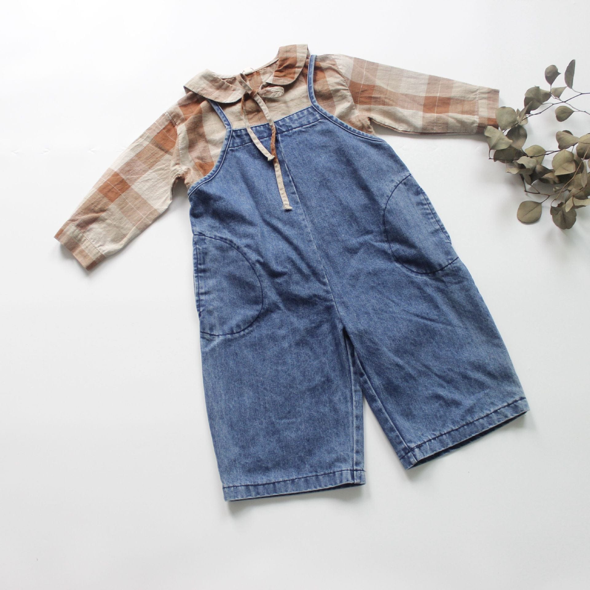 長袖シャツ・ブラウス キッズ チェック セーラーカラー シャツ ブラウス トップス