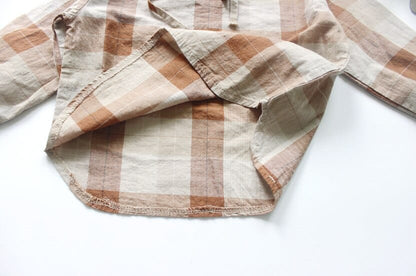 長袖シャツ・ブラウス キッズ チェック セーラーカラー シャツ ブラウス トップス